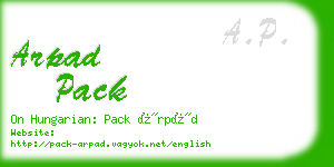 arpad pack business card